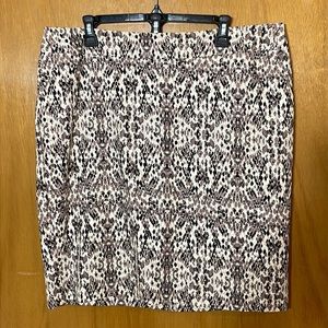 Merona Womens 16 Snake Skin Pattern Skirt with Pockets and Lined and Slit